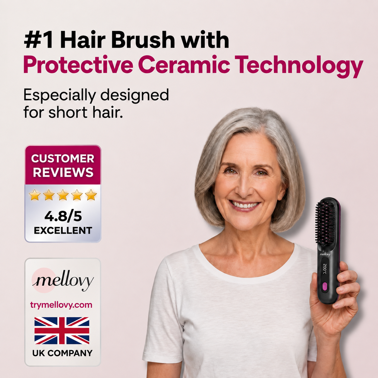 Mellovy Brush for Short Hair Max